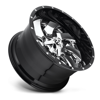 Aluminum Wheels 20X10 Cleaver D240 6 On 135/6 On 139.7 Chrome/Gloss Black Lip 106.1 Bore -19 Offset 8 Spoke Fuel Off Road Wheels