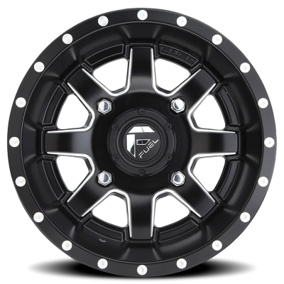 Aluminum Wheels 14X7 Maverick UTV D538 4 On 110 Matte Black Milled 79.4 Bore 13 Offset Fuel Off Road Wheels