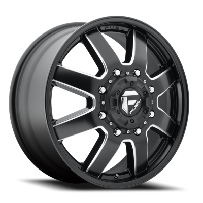 Dually Wheels 17X6.5 Maverick Dually D538 8 On 165.1 Black Milled 125.1 Bore 116 Offset 7 Spoke Front Dually Fuel Off Road Wheels