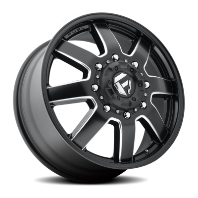 Dually Wheels 22X8.3 Maverick Dually D538 8 On 165.1 Black Milled 117 Bore 105 Offset 7 Spoke Front Dually Fuel Off Road Wheels