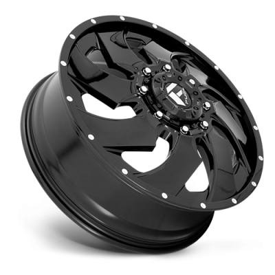 Dually Wheels 20X8.3 Cleaver Dually D574 8 On 165.1 Gloss Black Milled 117 Bore 105 Offset Multi Spoke Front Dually Fuel Off Road Wheels