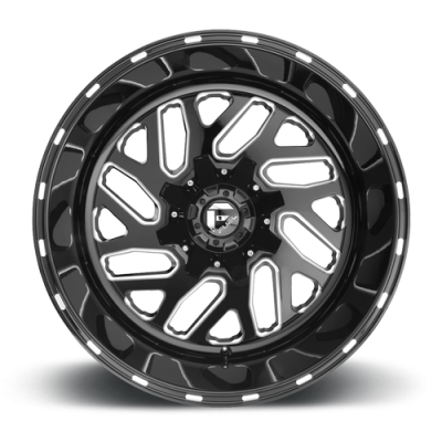 Aluminum Wheels 24X12 Triton D581 5 On 127/5 On 139.7 Gloss Black/Milled 87.1 Bore -44 Offset Mesh Spoke Fuel Off Road Wheels