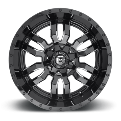 Aluminum Wheels 20X9 Sledge D595 5 On 114.3/5 On 127 Gloss Black/Milled 78.1 Bore 1 Offset 40 Lbs Fuel Off Road Wheels