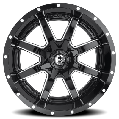 Aluminum Wheels 20X10 Maverick D610 5 On 114.3/5 On 127 Gloss Black/Milled 78.1 Bore -18 Offset Fuel Off Road Wheels