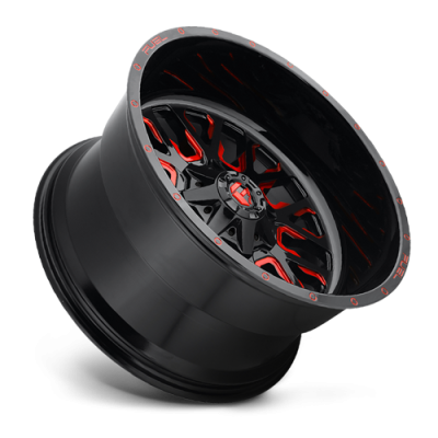 Aluminum Wheels 20X12 Stroke D612 5 On 114.3/5 On 127 Gloss Red/Milled 78.1 Bore -43 Offset Fuel Off Road Wheels