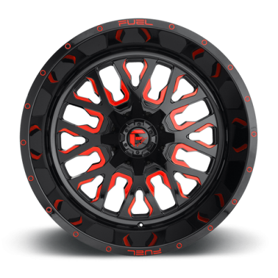 Aluminum Wheels 20X12 Stroke D612 5 On 114.3/5 On 127 Gloss Red/Milled 78.1 Bore -43 Offset Fuel Off Road Wheels