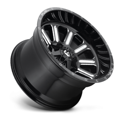 Aluminum Wheels 15X8 Hardline D620 5 On 114.3/5 On 120.65 Gloss Black/Milled 72.56 Bore -18 Offset Fuel Off Road Wheels