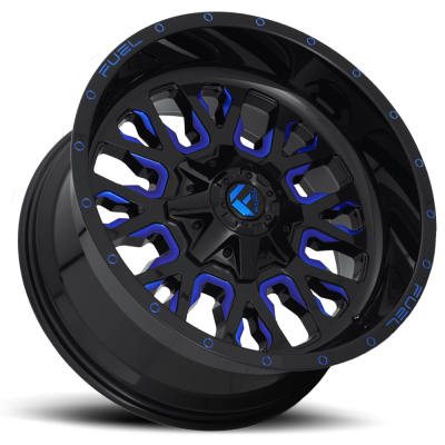Aluminum Wheels 20X9 Stroke D645 5 On 114.3/5 On 127 Gloss Blue/Milled 78.1 Bore 1 Offset Fuel Off Road Wheels