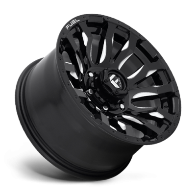 Aluminum Wheels 22X10 Blitz D673 6 On 135 Gloss Black Milled 87.1 Bore -18 Offset Multi Spoke Fuel Off Road Wheels