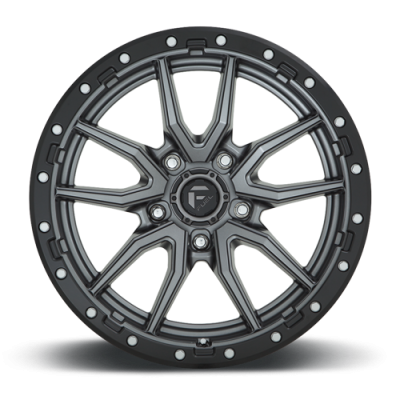 Aluminum Wheels 20X10 Rebel D680 5 On 127 Matte Gunmetal Gray Black Bead Ring 75.3 Bore -18 Offset Fuel Off Road Wheels