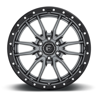 Aluminum Wheels 22X12 Rebel D680 6 On 135 Matte Gunmetal Gray Black Bead Ring 87.1 Bore -44 Offset Fuel Off Road Wheels