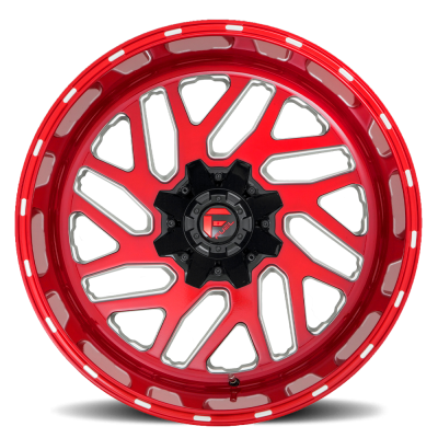 Aluminum Wheels 24X12 Triton D691 5 On 127/5 On 139.7 Candy Red Milled 87.1 Bore -44 Offset Mesh Spoke Fuel Off Road Wheels