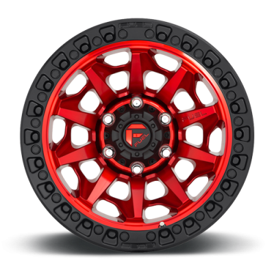 Aluminum Wheels 20X10 Covert D695 5 On 127 Candy Red Black Bead Ring 71.5 Bore -18 Offset Multi Spoke Fuel Off Road Wheels