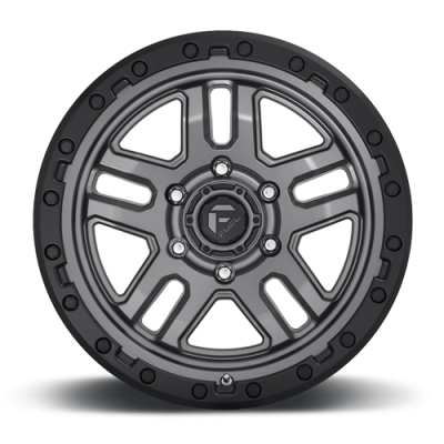 Aluminum Wheels 18X9 AMMO D701 5 On 127 Matte Gunmetal Gray W/Black Bead Ring 71.5 Bore 1 Offset 5 Spoke Fuel Off Road Wheels