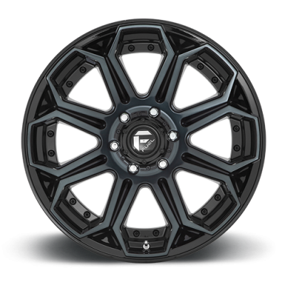 Aluminum Wheels 18X9 Siege D704 5 On 127 Gloss Black Machined Double Dark Tint 71.5 Bore 1 Offset Fuel Off Road Wheels