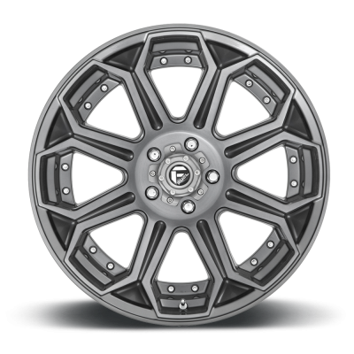 Aluminum Wheels 18X9 Siege D705 5 On 127 Brushed Gunmetal Gray Tinted Clear 71.5 Bore 1 Offset Fuel Off Road Wheels