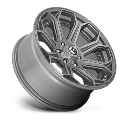 Aluminum Wheels 22X10 Siege D705 6 On 135 Brushed Gunmetal Gray Tinted Clear 87.1 Bore -18 Offset Fuel Off Road Wheels