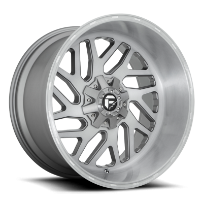 Aluminum Wheels 20X12 Triton Platinum D715 5 On 127/5 On 139.7 Brush Gunmetal Gray/Clear Tint 87.1 Bore -43 Offset Mesh Spoke Fuel Off Road Wheels
