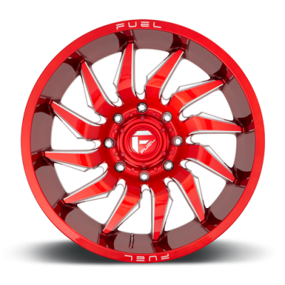 Aluminum Wheels 24X12 Saber D745 5 On 127 Candy Red Milled 71.5 Bore -44 Offset Fuel Off Road Wheels
