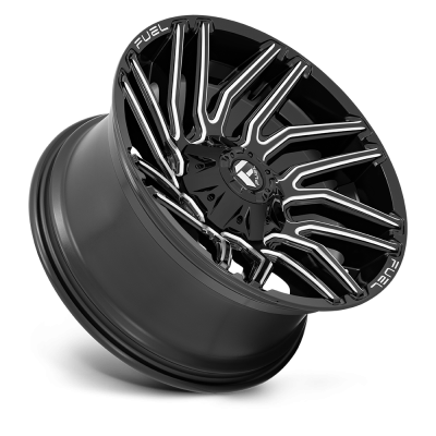 Aluminum Wheels 22X10 Typhoon D773 5 On 114.3/5 On 127 Gloss Black/Milled 78 Bore -18 Offset Fuel Off Road Wheels