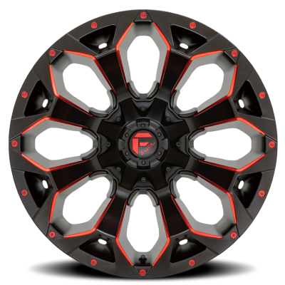 Aluminum Wheels 20X9 Assault D787 5 On 114.3/5 On 127 Matte Black Milled Red Tint 78.1 Bore 1 Offset Fuel Off Road Wheels