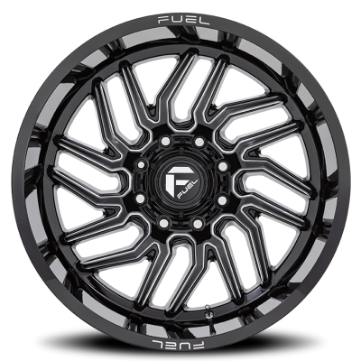 Aluminum Wheels 24X12 Hurricane D807 5 On 127 Gloss Black Milled 71.5 Bore -44 Offset Fuel Off Road Wheels