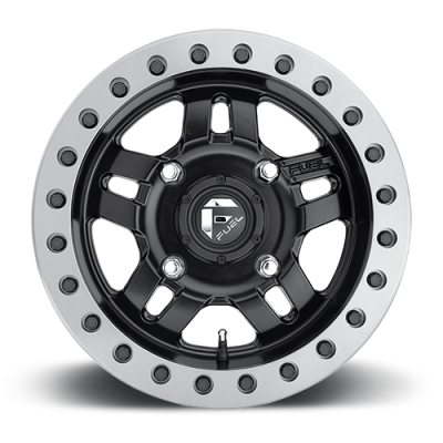Aluminum Wheels 14X7 Anza UTV D917 4 On 110 Matte Black Beadlock 79.4 Bore 13 Offset 5 Spoke Fuel Off Road Wheels