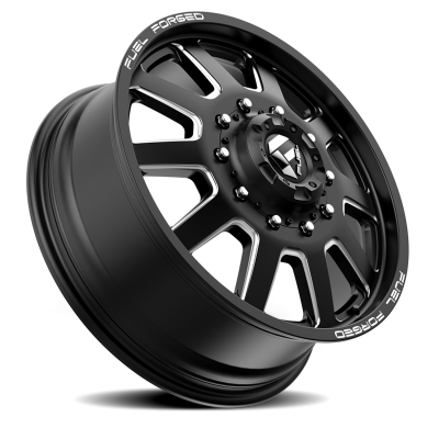 Dually Wheels 22X8.5 FF09D Dually DE09 BK 10 On 225 Matte Black Milled 170.1 Bore 105 Offset Front Dually Fuel Off Road Wheels