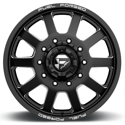Dually Wheels 22X8.5 FF09D Dually DE09 BK 10 On 225 Matte Black Milled 170.1 Bore 105 Offset Front Dually Fuel Off Road Wheels