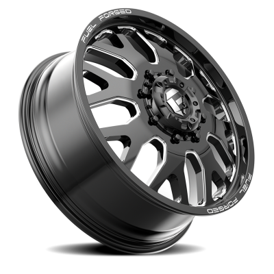 Dually Wheels 20X8.25 FF19D Dually DE19 BK 10 On 225 Gloss Black Milled 170.1 Bore 105 Offset Front Dually Fuel Off Road Wheels