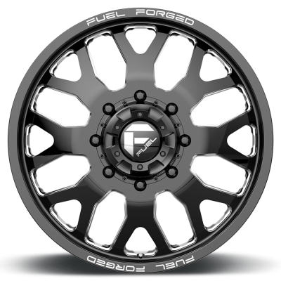 Dually Wheels 22X8.5 FF19D Dually DE19 BK 10 On 225 Gloss Black Milled 170.1 Bore 105 Offset Front Dually Fuel Off Road Wheels