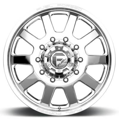Dually Wheels 22X8.5 FF09D Dually DE09 PO 10 On 225 Polished 170.1 Bore 105 Offset Front Dually Fuel Off Road Wheels