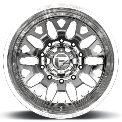 Dually Wheels 22X8.25 FF19D Dually DE19 PO 8 On 165.1 Polished 121.5 Bore -240 Offset Outer Dually Fuel Off Road Wheels