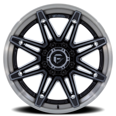 Aluminum Wheels 22X10 Brawl FC401BT 6 On 135 Gloss Black Brushed Dark Tint 87.1 Bore -18 Offset Fuel Off Road Wheels