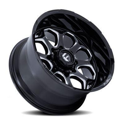 Aluminum Wheels 22X12 Scepter FC862 BE 5 On 127 Gloss Black Milled 71.5 Bore -44 Offset Fuel Off Road Wheels