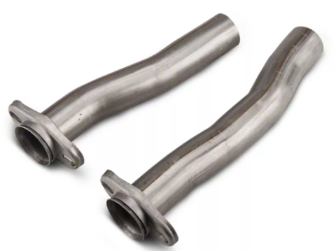 Mid Pipe Exhaust Pipe 2.5 in LH 15 3/4 in RH 17 3/4 in Flanges Incl Natural 409 Stainless Steel Pypes Exhaust