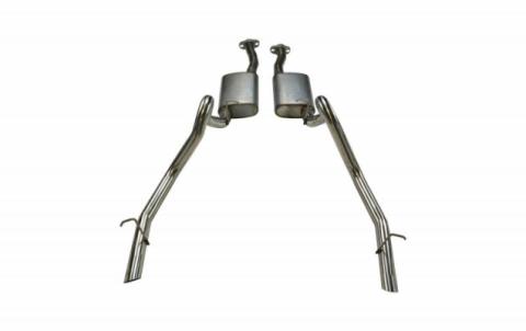 Cat Back Exhaust System 79-93 Mustang LX/ 94 -97 Split Rear Dual Exit 2.5 in Intermediate And Tail Pipe Hardware/Violator Mufflers Incl Tip Not Incl Natural Finish 409 Stainless Steel Pypes Exhaust