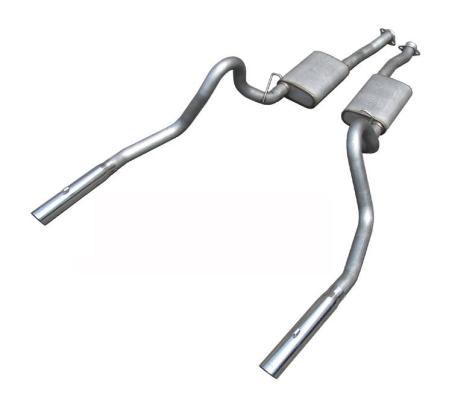 Cat Back Exhaust System 98-04 Mustang V6 Split Rear Dual Exit 2.5 in Intermediate Pipe And Tailpipe Street Pro Muffler/Hardware/3 in Polished Tips Incl Natural 409 Stainless Steel Pypes Exhaust