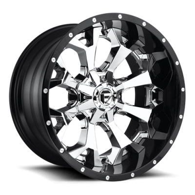 Aluminum Wheels 20X10 Assault D246 6 On 135/6 On 139.7 Chrome/Gloss Black Lip 106.1 Bore -18 Offset 8 Spoke Fuel Off Road Wheels