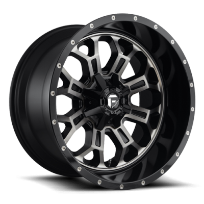 Aluminum Wheels 18X9 Crush D561 5 On 114.3/5 On 127 Gloss Black Double Dark Tint Machined Face 78.1 Bore 1 Offset 8 Spoke Fuel Off Road Wheels