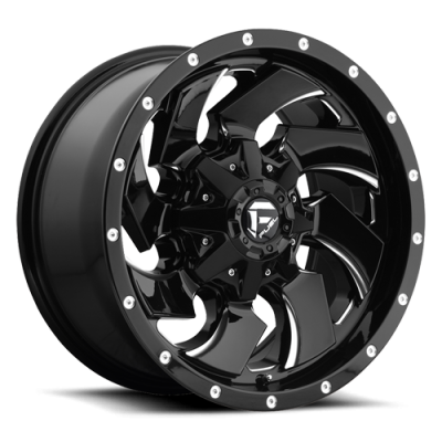 Aluminum Wheels 22X12 Cleaver D574 5 On 114.3/5 On 127 Gloss Black/Milled 78.1 Bore -44 Offset 8 Spoke Fuel Off Road Wheels