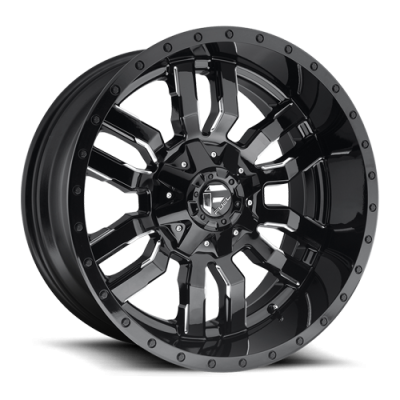 Aluminum Wheels 17X9 Sledge D595 5 On 114.3/5 On 127 Gloss Black/Milled 78.1 Bore 1 Offset Fuel Off Road Wheels