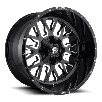 Aluminum Wheels 22X12 Stroke D611 5 On 114.3/5 On 127 Gloss Black/Milled 78.1 Bore -44 Offset Fuel Off Road Wheels
