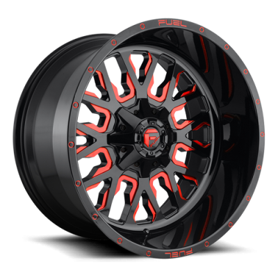 Aluminum Wheels 18X9 Stroke D612 5 On 114.3/5 On 127 Gloss Red/Milled 78.1 Bore 1 Offset Fuel Off Road Wheels