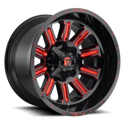 Aluminum Wheels 15X8 Hardline D621 5 On 114.3/5 On 120.65 Gloss Black/Candy Red 72.56 Bore -18 Offset Fuel Off Road Wheels