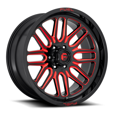 Aluminum Wheels 22X12 Ignite D663 6 On 135 Gloss Black Red Tinted Clear 87.1 Bore -43 Offset Fuel Off Road Wheels