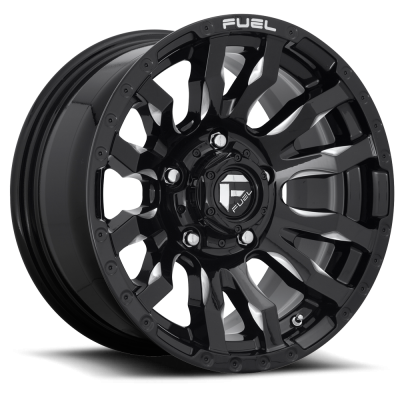 Aluminum Wheels 17X9 Blitz D673 5 On 127 Gloss Black Milled 71.5 Bore 1 Offset Multi Spoke Fuel Off Road Wheels