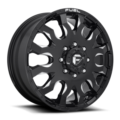Dually Wheels 20X8.25 Blitz Dually D673 8 On 165.1 Gloss Black Milled 117 Bore 105 Offset Multi Spoke Front Dually Fuel Off Road Wheels