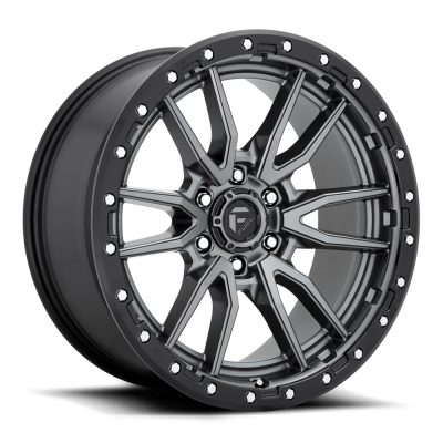 Aluminum Wheels 22X12 Rebel D680 6 On 135 Matte Gunmetal Gray Black Bead Ring 87.1 Bore -44 Offset Fuel Off Road Wheels