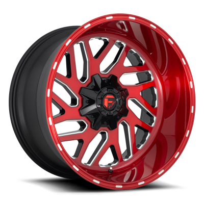 Aluminum Wheels 22X12 Triton D691 6 On 135/6 On 139.7 Candy Red Milled 106.1 Bore -44 Offset Mesh Spoke Fuel Off Road Wheels